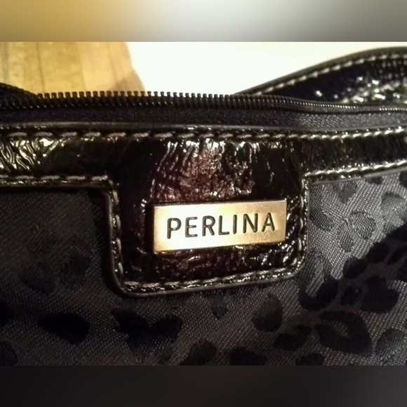 PERLINA NEW YORK REAL PATENT LEATHER HANDBAG - Picture 8 of 10